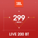 JBL LIVE 200 BT首挂式无线Bluetoothイヤホーンラインラインイング入耳挂首式スポツースポーツスポーツ9.